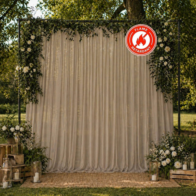 10ft x 10ft Chiffon Sheer Backdrop Curtain Panel Draping Fabric