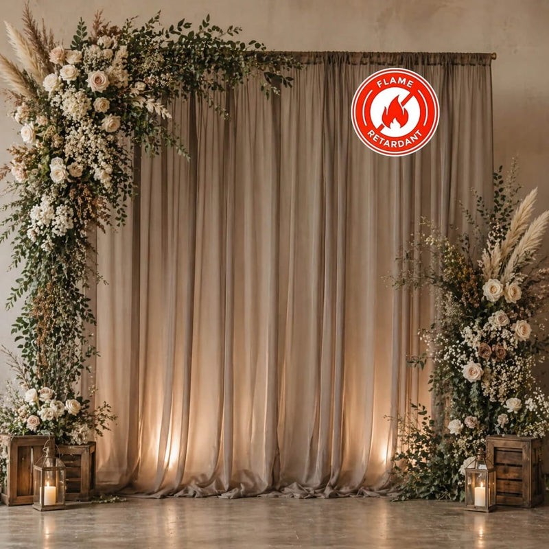 10ft x 10ft Chiffon Sheer Backdrop Curtain Panel Draping Fabric