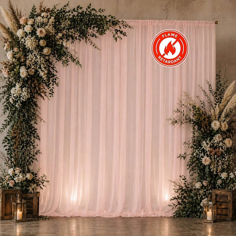 10ft x 10ft Chiffon Sheer Backdrop Curtain Panel Draping Fabric