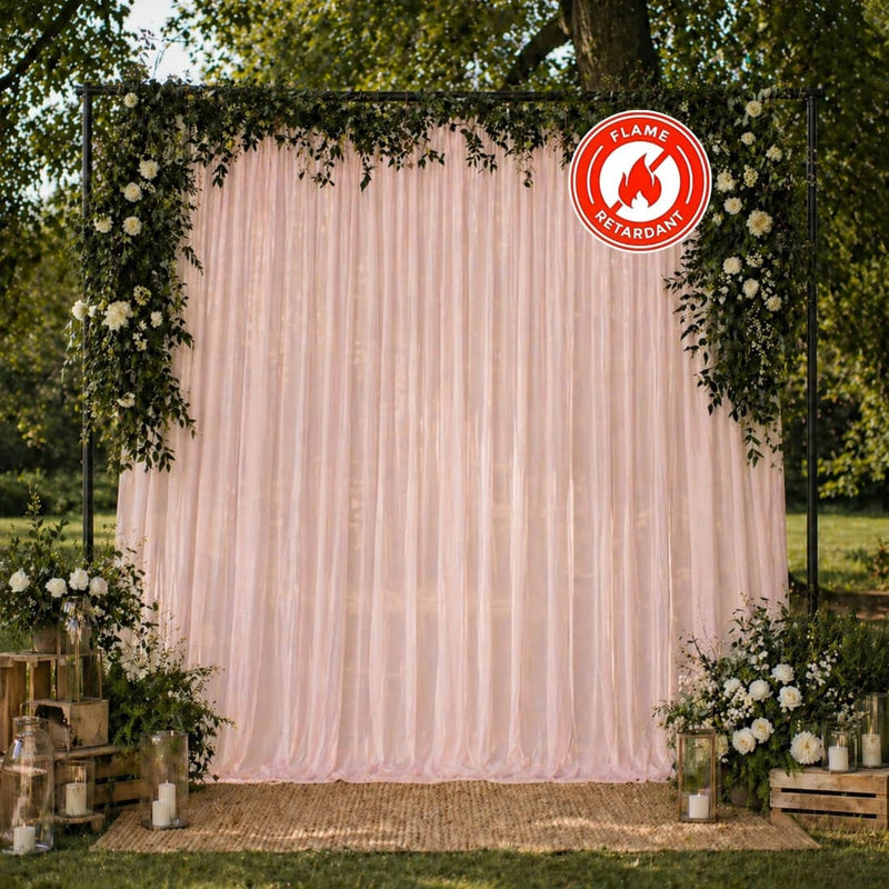 10ft x 10ft Chiffon Sheer Backdrop Curtain Panel Draping Fabric