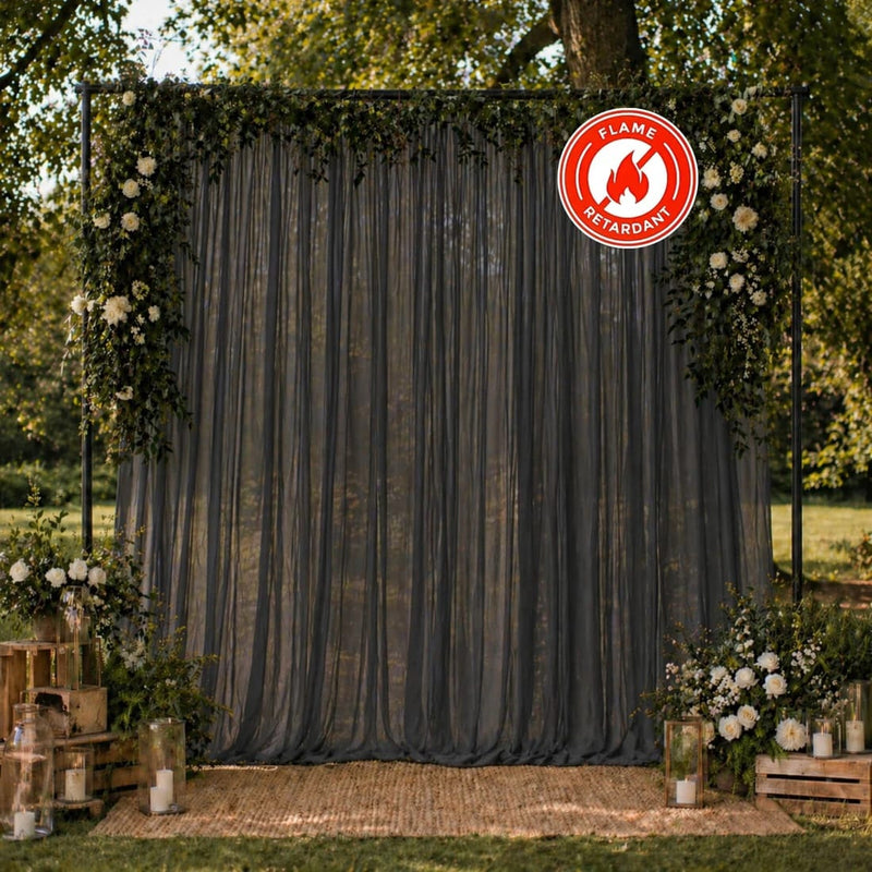 10ft x 10ft Chiffon Sheer Backdrop Curtain Panel Draping Fabric