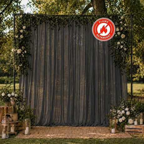 10ft x 10ft Chiffon Sheer Backdrop Curtain Panel Draping Fabric