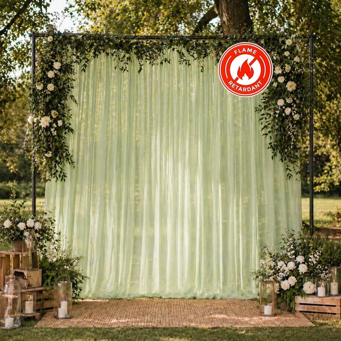 10ft x 10ft Chiffon Sheer Backdrop Curtain Panel Draping Fabric
