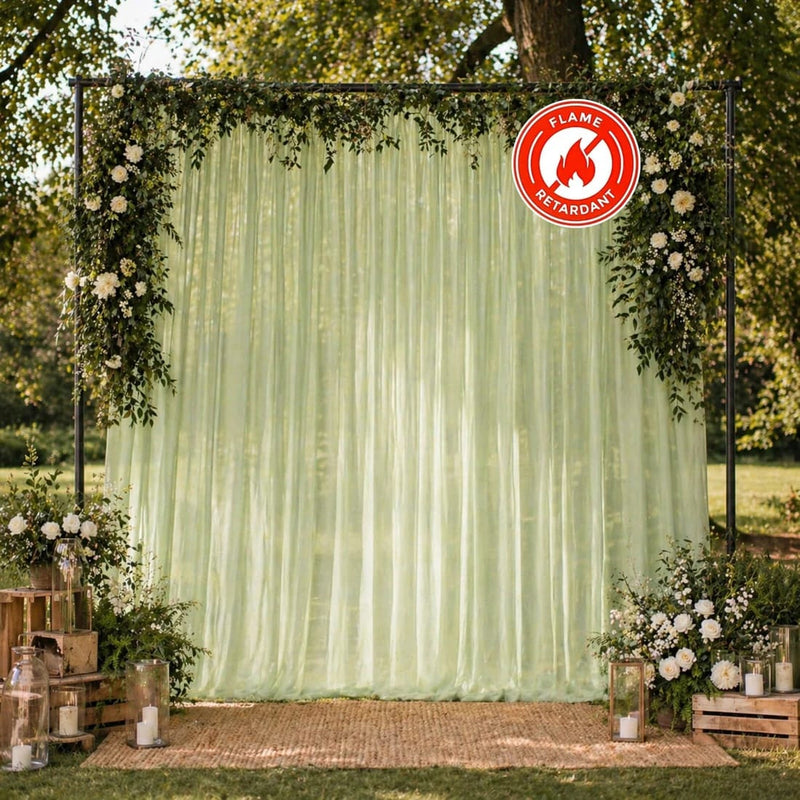 10ft x 10ft Chiffon Sheer Backdrop Curtain Panel Draping Fabric