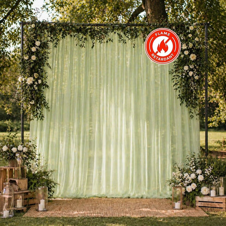 10ft x 10ft Chiffon Sheer Backdrop Curtain Panel Draping Fabric