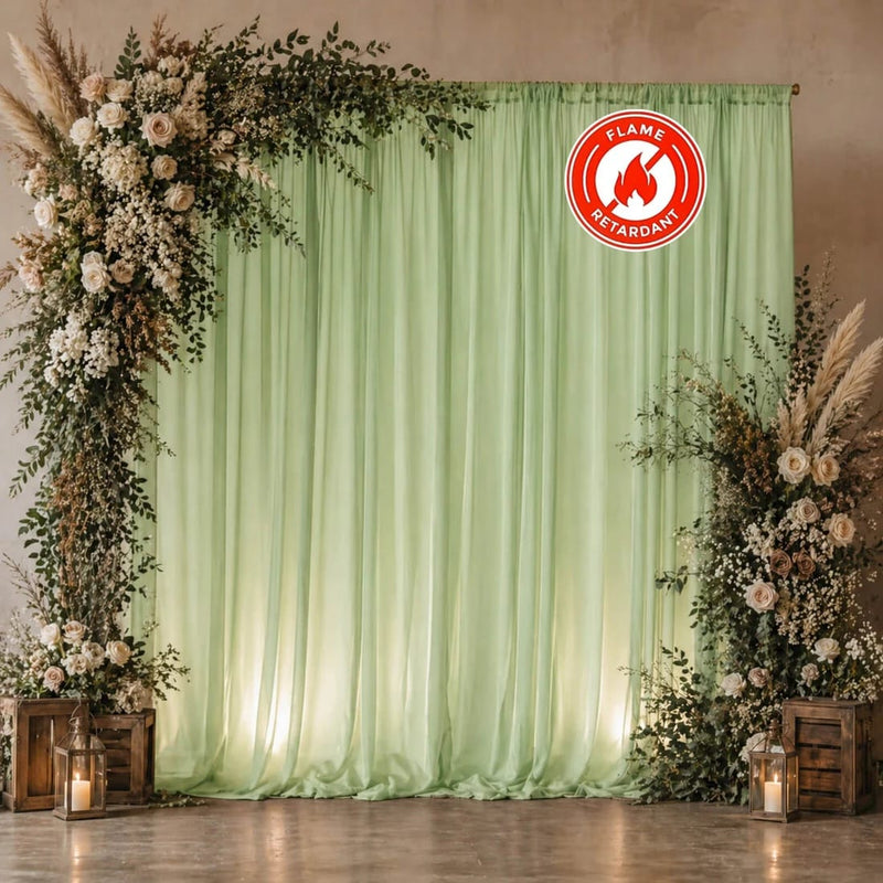 10ft x 10ft Chiffon Sheer Backdrop Curtain Panel Draping Fabric