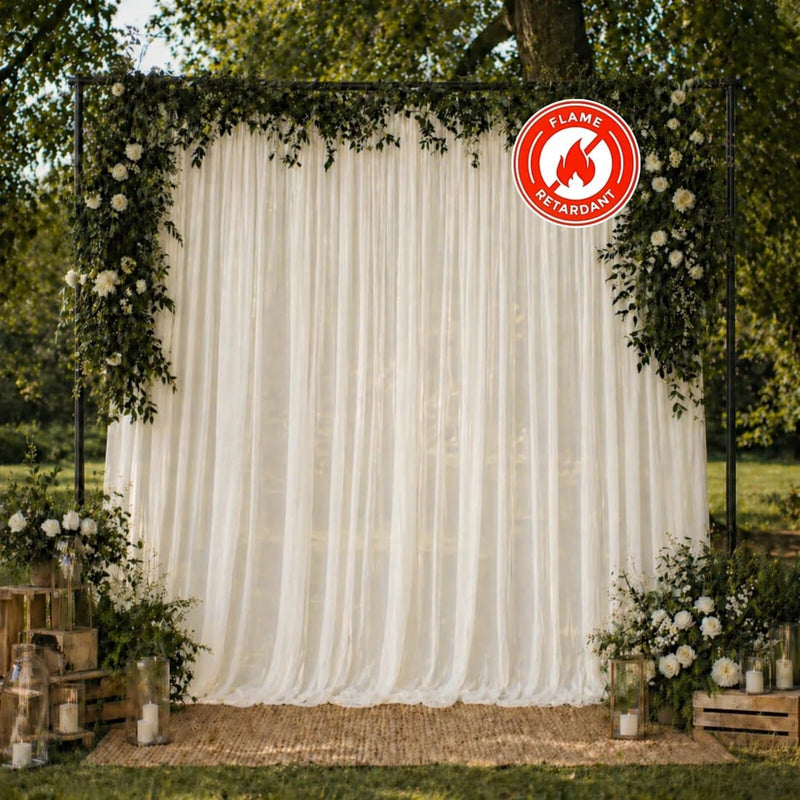 10ft x 10ft Chiffon Sheer Backdrop Curtain Panel Draping Fabric