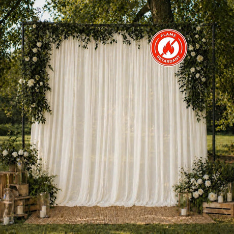 10ft x 10ft Chiffon Sheer Backdrop Curtain Panel Draping Fabric