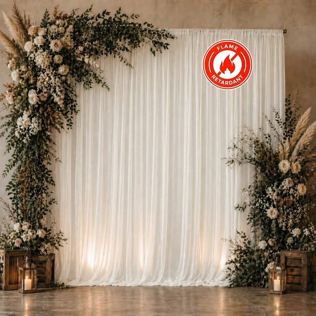 10ft x 10ft Chiffon Sheer Backdrop Curtain Panel Draping Fabric