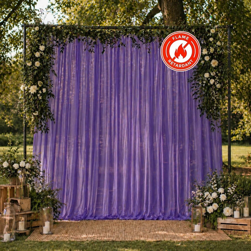 10ft x 10ft Chiffon Sheer Backdrop Curtain Panel Draping Fabric