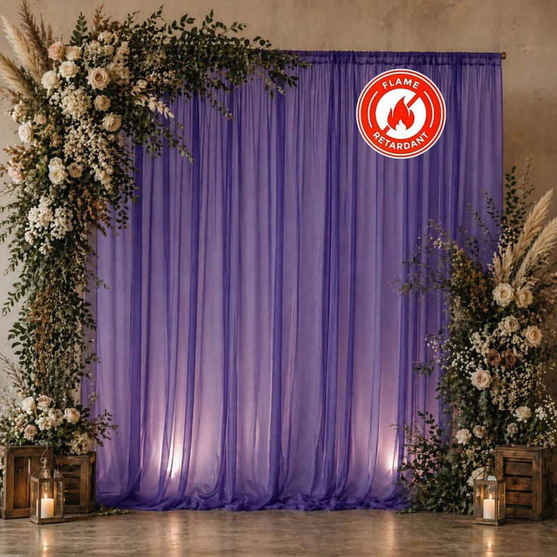 10ft x 10ft Chiffon Sheer Backdrop Curtain Panel Draping Fabric