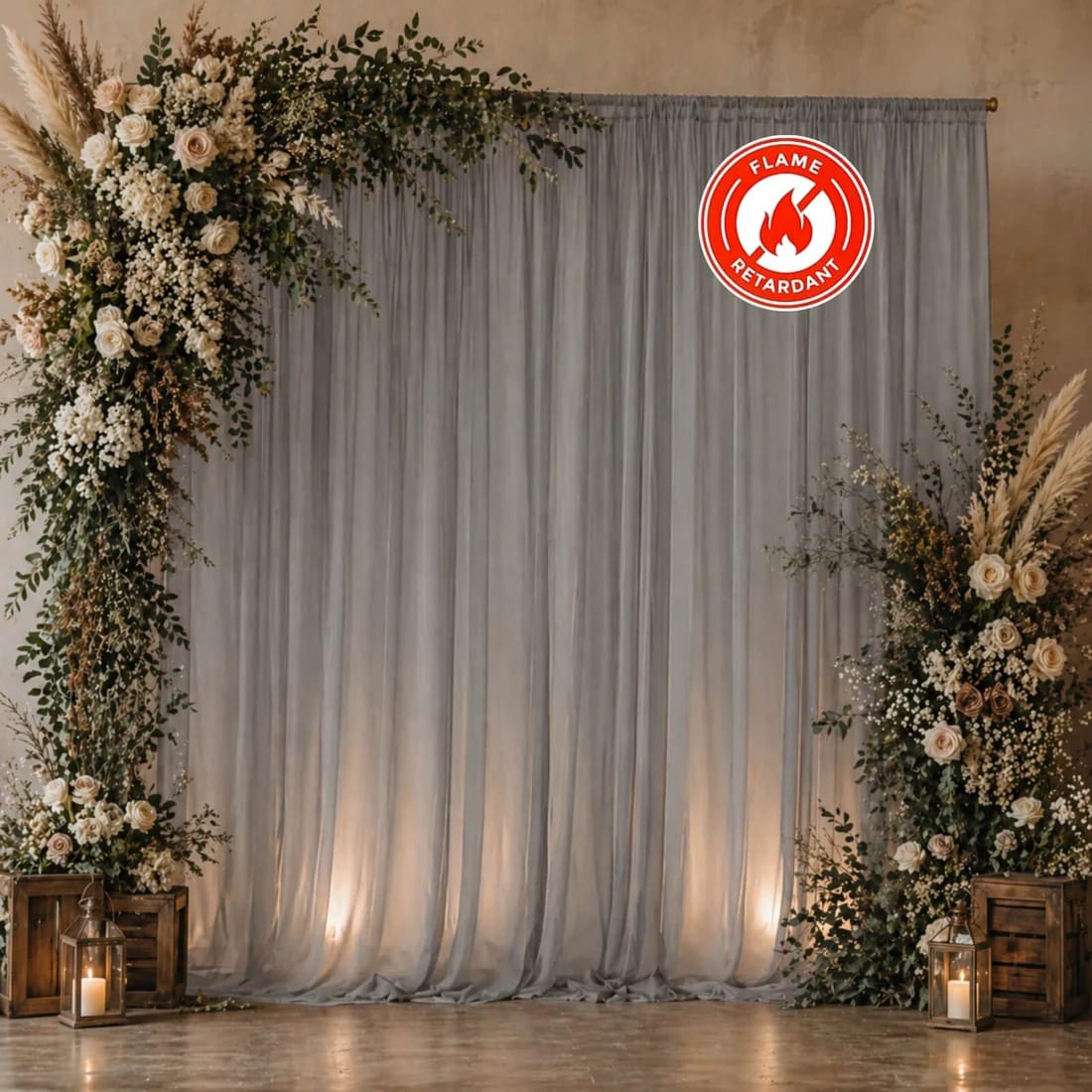 10ft x 10ft Chiffon Sheer Backdrop Curtain Panel Draping Fabric