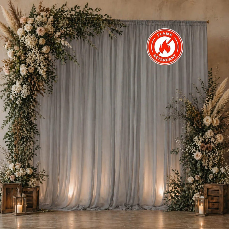 10ft x 10ft Chiffon Sheer Backdrop Curtain Panel Draping Fabric