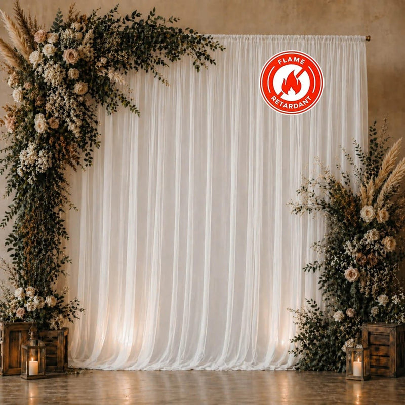 10ft x 10ft Chiffon Sheer Backdrop Curtain Panel Draping Fabric