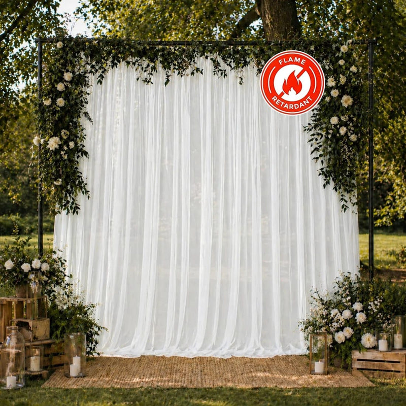 10ft x 10ft Chiffon Sheer Backdrop Curtain Panel Draping Fabric