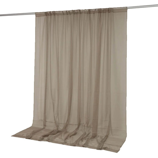 10ft x 10ft Chiffon Sheer Backdrop Curtain Panel Draping Fabric CUR_PANORGZ_10X10_010
