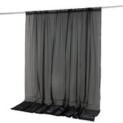 10ft x 10ft Chiffon Sheer Backdrop Curtain Panel Draping Fabric CUR_PANORGZ_10X10_BLK