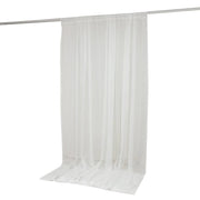 10ft x 10ft Chiffon Sheer Backdrop Curtain Panel Draping Fabric CUR_PANORGZ_10X10_IVR
