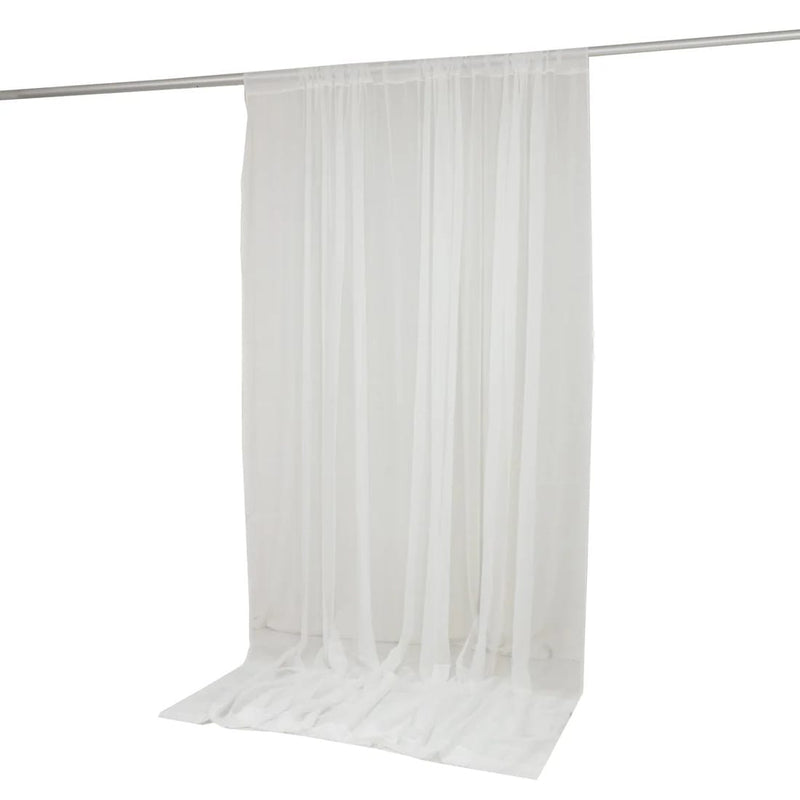 10ft x 10ft Chiffon Sheer Backdrop Curtain Panel Draping Fabric CUR_PANORGZ_10X10_IVR