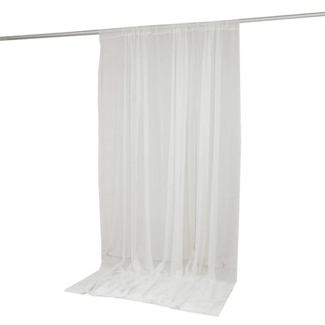 10ft x 10ft Chiffon Sheer Backdrop Curtain Panel Draping Fabric CUR_PANORGZ_10X10_IVR