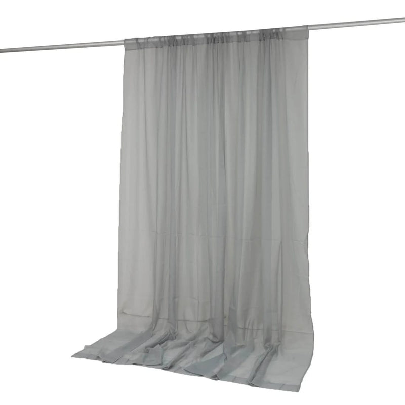 10ft x 10ft Chiffon Sheer Backdrop Curtain Panel Draping Fabric CUR_PANORGZ_10X10_SILV