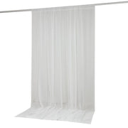 10ft x 10ft Chiffon Sheer Backdrop Curtain Panel Draping Fabric CUR_PANORGZ_10X10_WHT