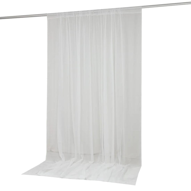 10ft x 10ft Chiffon Sheer Backdrop Curtain Panel Draping Fabric CUR_PANORGZ_10X10_WHT
