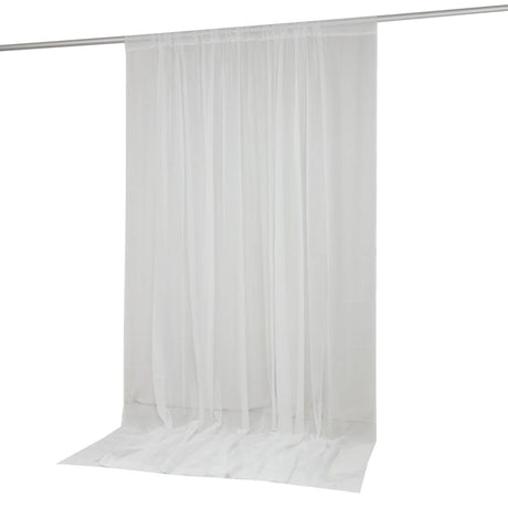 10ft x 10ft Chiffon Sheer Backdrop Curtain Panel Draping Fabric CUR_PANORGZ_10X10_WHT