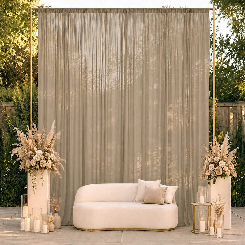 10ft x 12ft Chiffon Sheer Backdrop Curtain Panel Draping Fabric