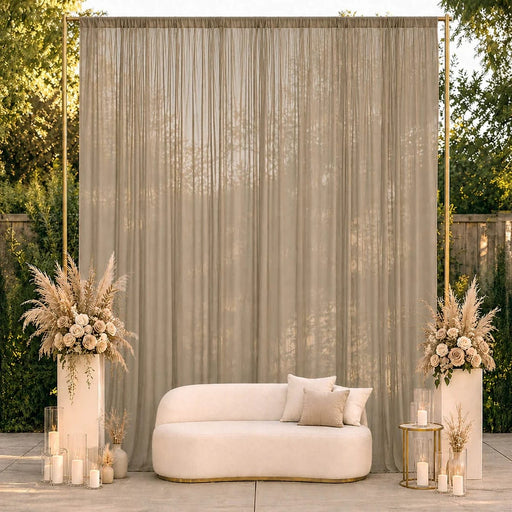 10ft x 12ft Chiffon Sheer Backdrop Curtain Panel Draping Fabric