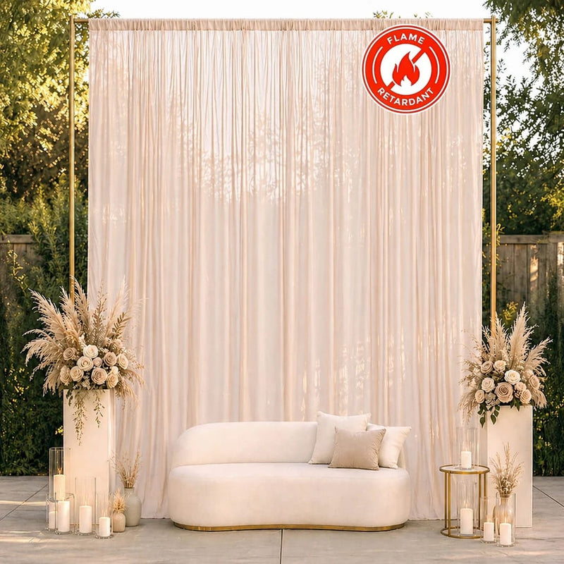 10ft x 12ft Chiffon Sheer Backdrop Curtain Panel Draping Fabric