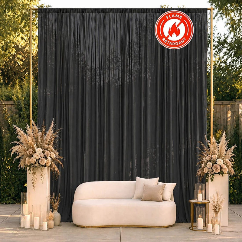 10ft x 12ft Chiffon Sheer Backdrop Curtain Panel Draping Fabric