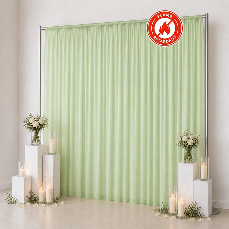 10ft x 12ft Chiffon Sheer Backdrop Curtain Panel Draping Fabric
