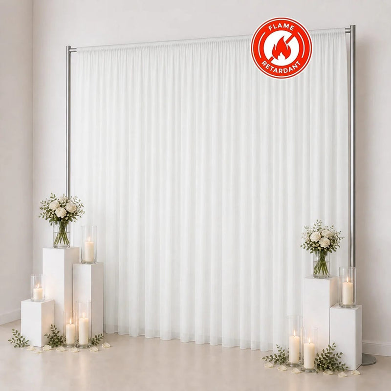10ft x 12ft Chiffon Sheer Backdrop Curtain Panel Draping Fabric