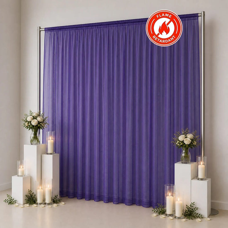 10ft x 12ft Chiffon Sheer Backdrop Curtain Panel Draping Fabric