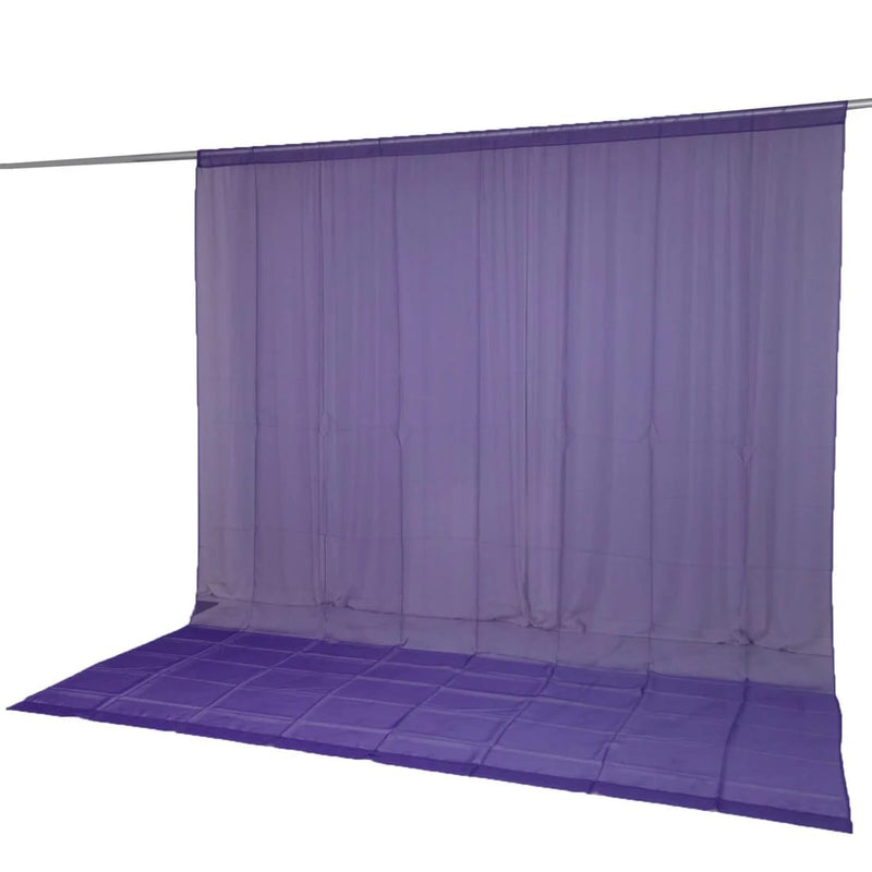 10ft x 12ft Chiffon Sheer Backdrop Curtain Panel Draping Fabric