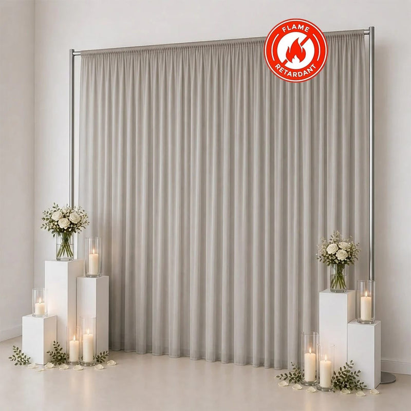 10ft x 12ft Chiffon Sheer Backdrop Curtain Panel Draping Fabric