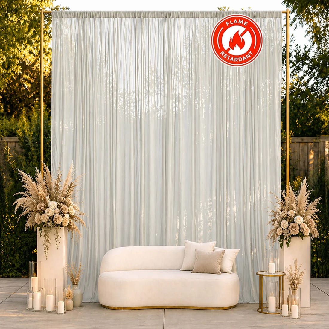 10ft x 12ft Chiffon Sheer Backdrop Curtain Panel Draping Fabric