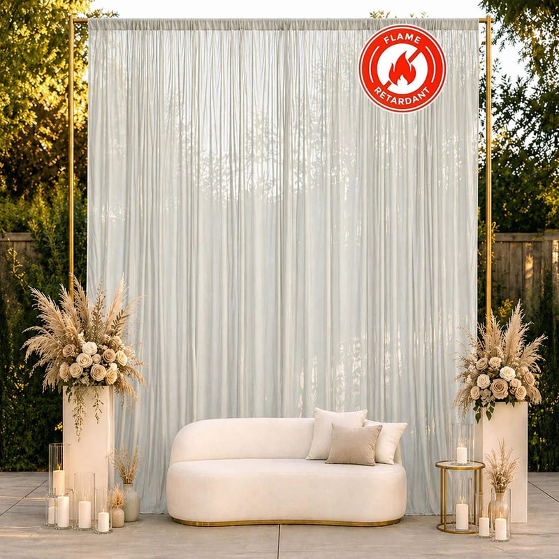 10ft x 12ft Chiffon Sheer Backdrop Curtain Panel Draping Fabric