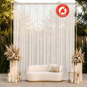 10ft x 12ft Chiffon Sheer Backdrop Curtain Panel Draping Fabric