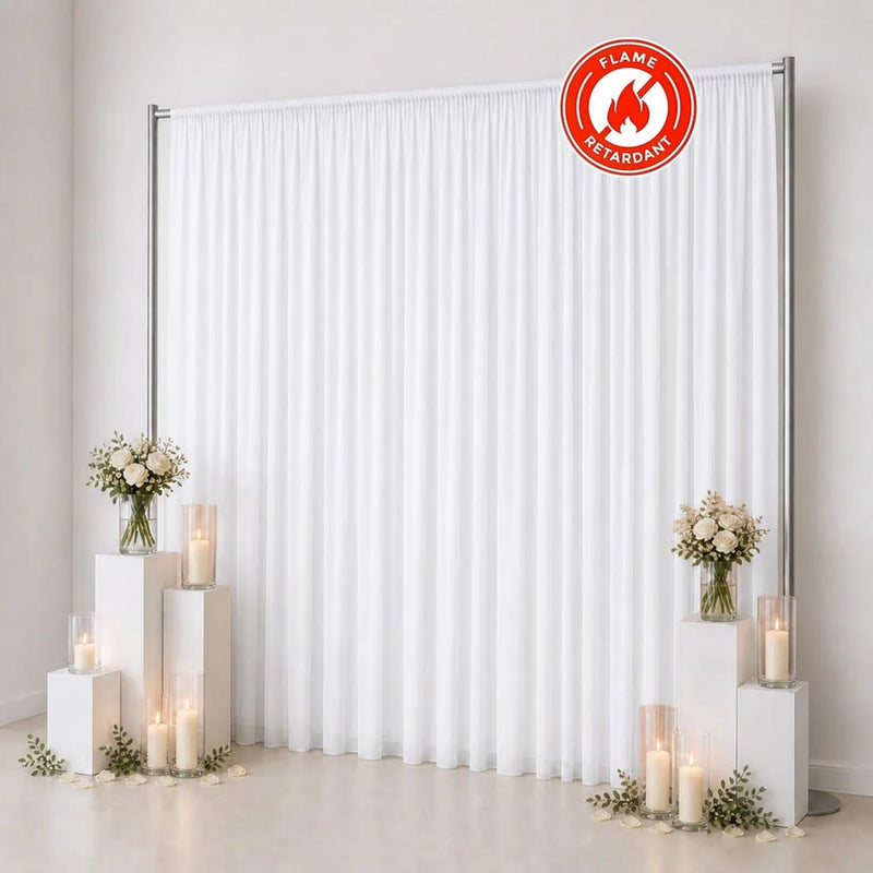 10ft x 12ft Chiffon Sheer Backdrop Curtain Panel Draping Fabric