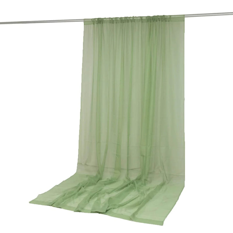 10ft x 12ft Chiffon Sheer Backdrop Curtain Panel Draping Fabric CUR_PANORGZ_10X12_GRN