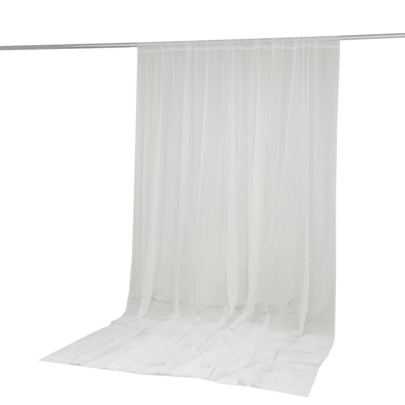 10ft x 12ft Chiffon Sheer Backdrop Curtain Panel Draping Fabric CUR_PANORGZ_10X12_IVR