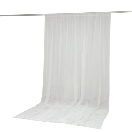 10ft x 12ft Chiffon Sheer Backdrop Curtain Panel Draping Fabric CUR_PANORGZ_10X12_IVR