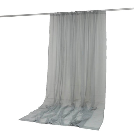 10ft x 12ft Chiffon Sheer Backdrop Curtain Panel Draping Fabric CUR_PANORGZ_10X12_SILV