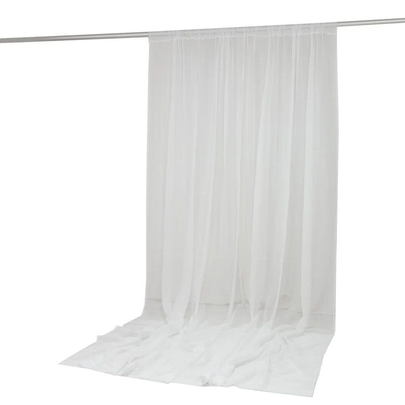 10ft x 12ft Chiffon Sheer Backdrop Curtain Panel Draping Fabric CUR_PANORGZ_10X12_WHT