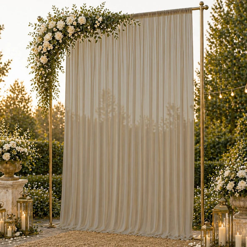 10ft x 14ft Chiffon Sheer Backdrop Curtain Panel Draping Fabric