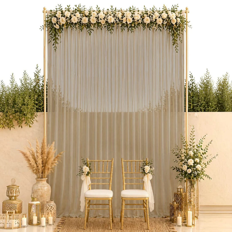 10ft x 14ft Chiffon Sheer Backdrop Curtain Panel Draping Fabric