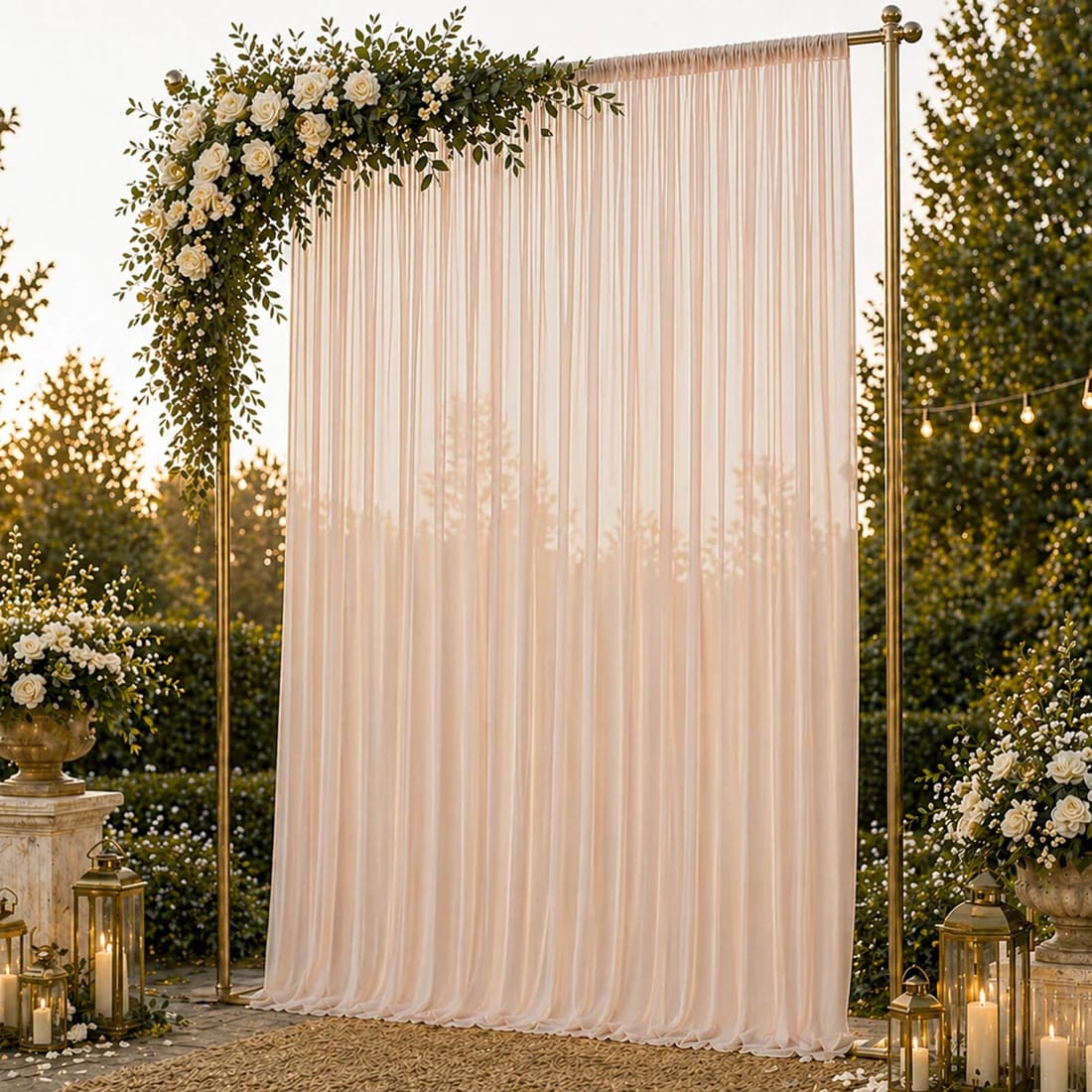 10ft x 14ft Chiffon Sheer Backdrop Curtain Panel Draping Fabric