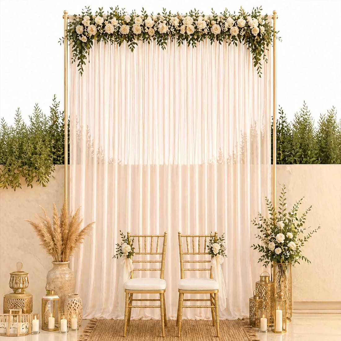10ft x 14ft Chiffon Sheer Backdrop Curtain Panel Draping Fabric